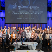 Participants from the AI and Food Systems Data event, standing for a group photograph