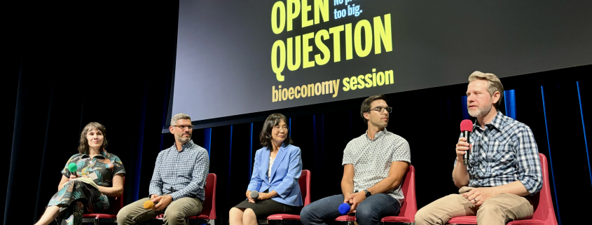 Panelists speaking at the Bioeconomy-focused "Open Question" event